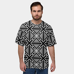 Футболка оверсайз мужская Перекрестие ромбов, цвет: 3D-принт — фото 2