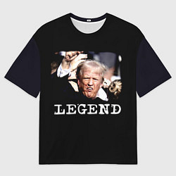 Футболка оверсайз мужская Мем Трамп после покушения: легенда, цвет: 3D-принт