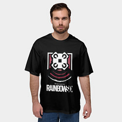 Футболка оверсайз мужская Радуга лого ачивки, цвет: 3D-принт — фото 2