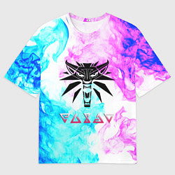 Футболка оверсайз мужская Ведьмак неоновый дым, цвет: 3D-принт