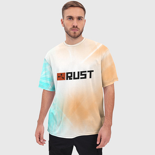 Мужская футболка оверсайз RUST gradient / 3D-принт – фото 3