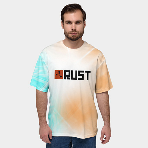 Мужская футболка оверсайз RUST gradient / 3D-принт – фото 3