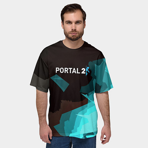Мужская футболка оверсайз Portal abstraction game valve / 3D-принт – фото 3