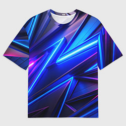Футболка оверсайз мужская Яркие неоновые геометрические линии, цвет: 3D-принт