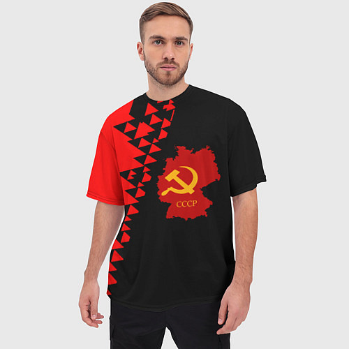 Мужская футболка оверсайз СССР геометрия прошлого / 3D-принт – фото 3
