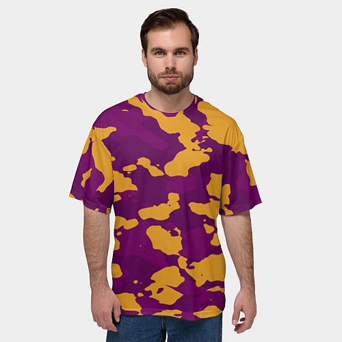 Мужская футболка оверсайз Песчанный камуфляж милитраи / 3D-принт – фото 3