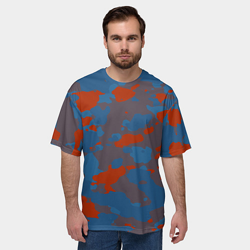Мужская футболка оверсайз Камуфляжная текстура стиль / 3D-принт – фото 3