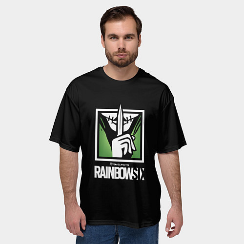Мужская футболка оверсайз Rainbow six шутер онлайн / 3D-принт – фото 3
