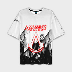 Футболка оверсайз мужская Assassins Creed огненное лого гейм, цвет: 3D-принт