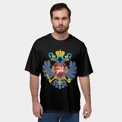 Мужская футболка оверсайз Имперский двуглавый герб / 3D-принт – фото 3