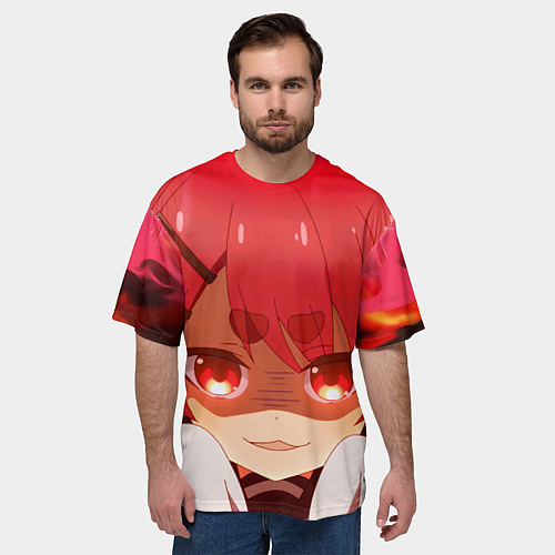 Мужская футболка оверсайз Моя подруга олениха Нокотан Нэко Нэкоямада / 3D-принт – фото 3