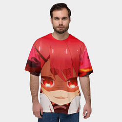 Футболка оверсайз мужская Моя подруга олениха Нокотан Нэко Нэкоямада, цвет: 3D-принт — фото 2