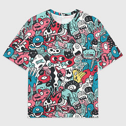 Мужская футболка оверсайз Дудл животные абстракция