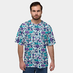 Футболка оверсайз мужская Граффити крючок и петля, цвет: 3D-принт — фото 2