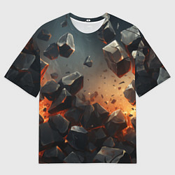 Футболка оверсайз мужская Эпичный взрыв из камней, цвет: 3D-принт