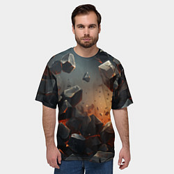 Футболка оверсайз мужская Эпичный взрыв из камней, цвет: 3D-принт — фото 2