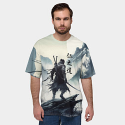 Футболка оверсайз мужская Воин самурай - призрак Цусимы, цвет: 3D-принт — фото 2