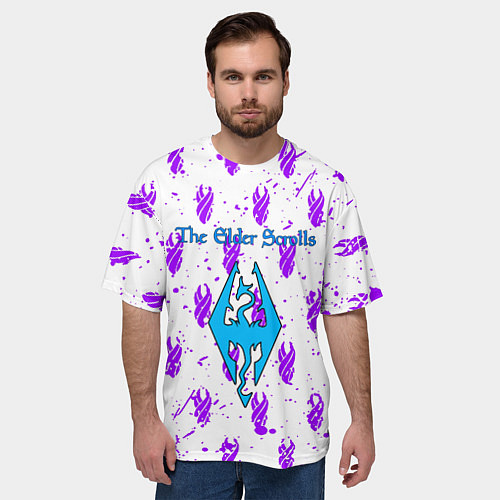 Мужская футболка оверсайз The Elder scrolls pattern game / 3D-принт – фото 3