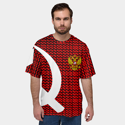 Мужская футболка оверсайз РФ стиль СССР / 3D-принт – фото 3