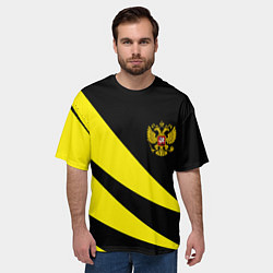 Футболка оверсайз мужская Россия текстура жёлтый, цвет: 3D-принт — фото 2