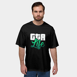Футболка оверсайз мужская GTA life logo, цвет: 3D-принт — фото 2