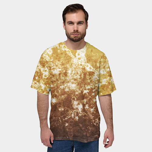 Мужская футболка оверсайз Абстракция - yellow sad weather / 3D-принт – фото 3