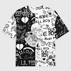 Мужская футболка оверсайз Lii Peep pattern rap