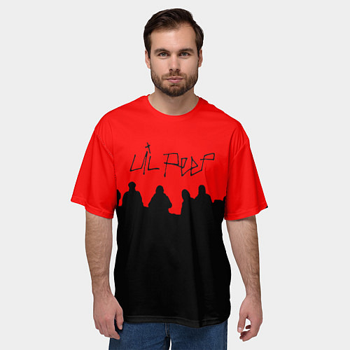 Мужская футболка оверсайз Lil Peep band / 3D-принт – фото 3