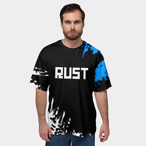 Мужская футболка оверсайз Rust краски текстура штрихи / 3D-принт – фото 3