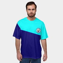Футболка оверсайз мужская Манчестер сити геометрия спорт, цвет: 3D-принт — фото 2