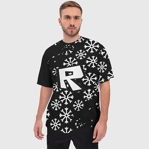Мужская футболка оверсайз Roblox winter / 3D-принт – фото 3
