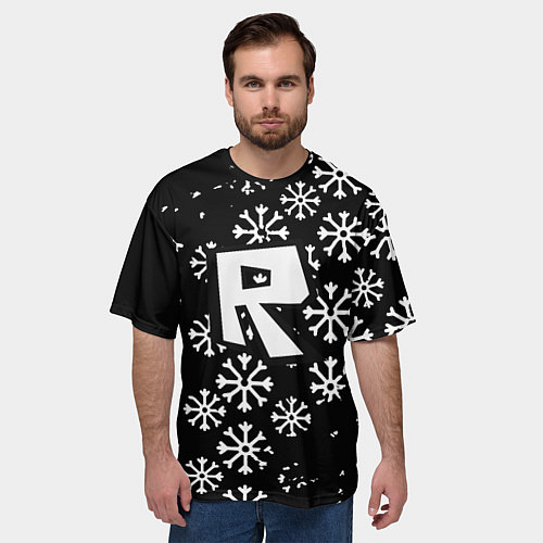 Мужская футболка оверсайз Roblox winter / 3D-принт – фото 3