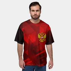 Футболка оверсайз мужская Россия герб текстура, цвет: 3D-принт — фото 2