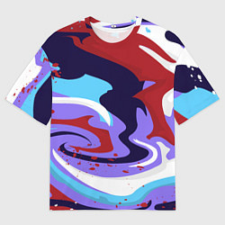 Футболка оверсайз мужская Клякса абстракция, цвет: 3D-принт