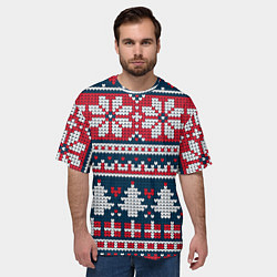 Футболка оверсайз мужская Русский орнамент, цвет: 3D-принт — фото 2