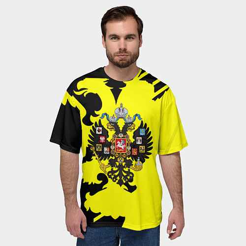 Мужская футболка оверсайз Имперская Россия герб / 3D-принт – фото 3
