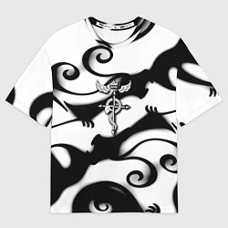 Футболка оверсайз мужская Стальной алхимик аниме, цвет: 3D-принт