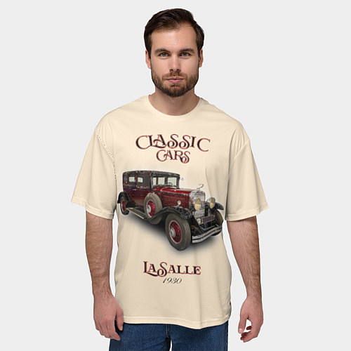 Мужская футболка оверсайз Классические автомобили LaSalle / 3D-принт – фото 3