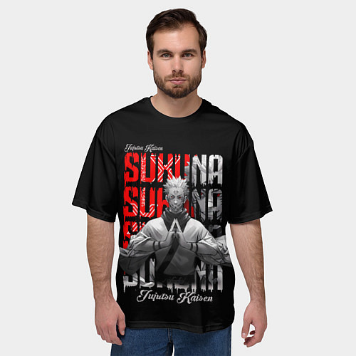 Мужская футболка оверсайз Злой Сукуна - Магическая битва / 3D-принт – фото 3