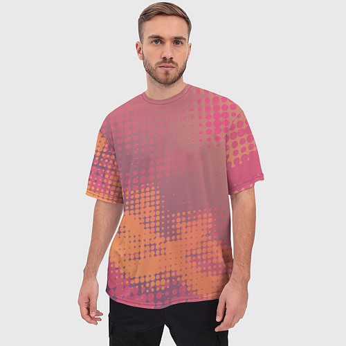 Мужская футболка оверсайз Полутоновый дымовой фон абстракция / 3D-принт – фото 3