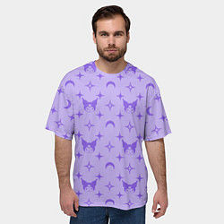 Футболка оверсайз мужская Куроми фиолетовый паттерн, цвет: 3D-принт — фото 2