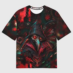 Футболка оверсайз мужская Чумной доктор с пылающим взором, цвет: 3D-принт