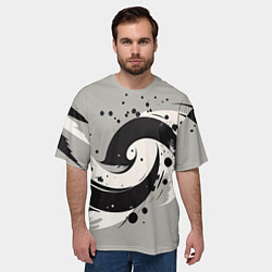 Футболка оверсайз мужская Инь-янь абстракция - нейроарт, цвет: 3D-принт — фото 2