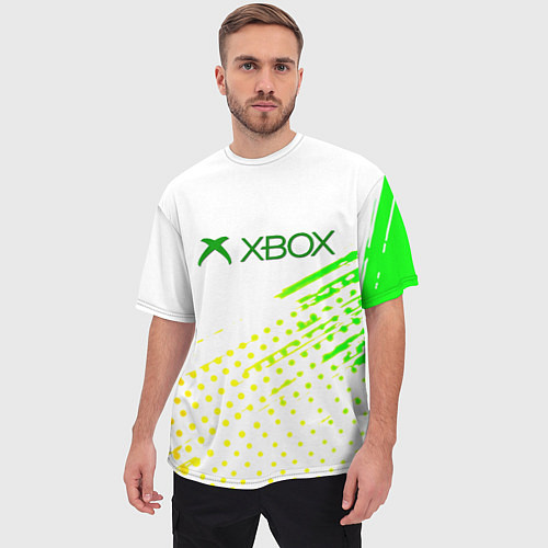 Мужская футболка оверсайз Xbox краски текстура геймер / 3D-принт – фото 3