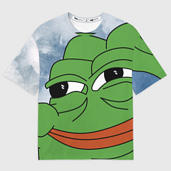 Футболка оверсайз мужская Хитрый лягушонок пепе, цвет: 3D-принт