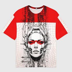 Футболка оверсайз мужская Футуристичная женщина-андроид, цвет: 3D-принт