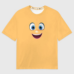 Футболка оверсайз мужская Эмоция радости - лицо крупное, цвет: 3D-принт