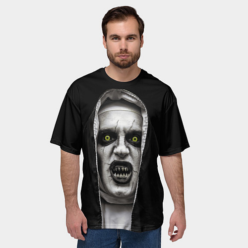 Мужская футболка оверсайз Ужасная монашка / 3D-принт – фото 3