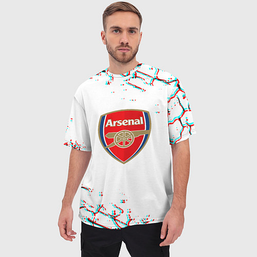 Мужская футболка оверсайз Arsenal fc текстура / 3D-принт – фото 3