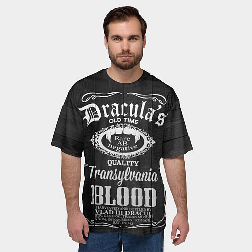 Мужская футболка оверсайз Дракула - качественная кровь / 3D-принт – фото 3